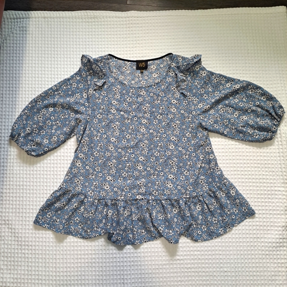 W5 Blue Floral Blouse